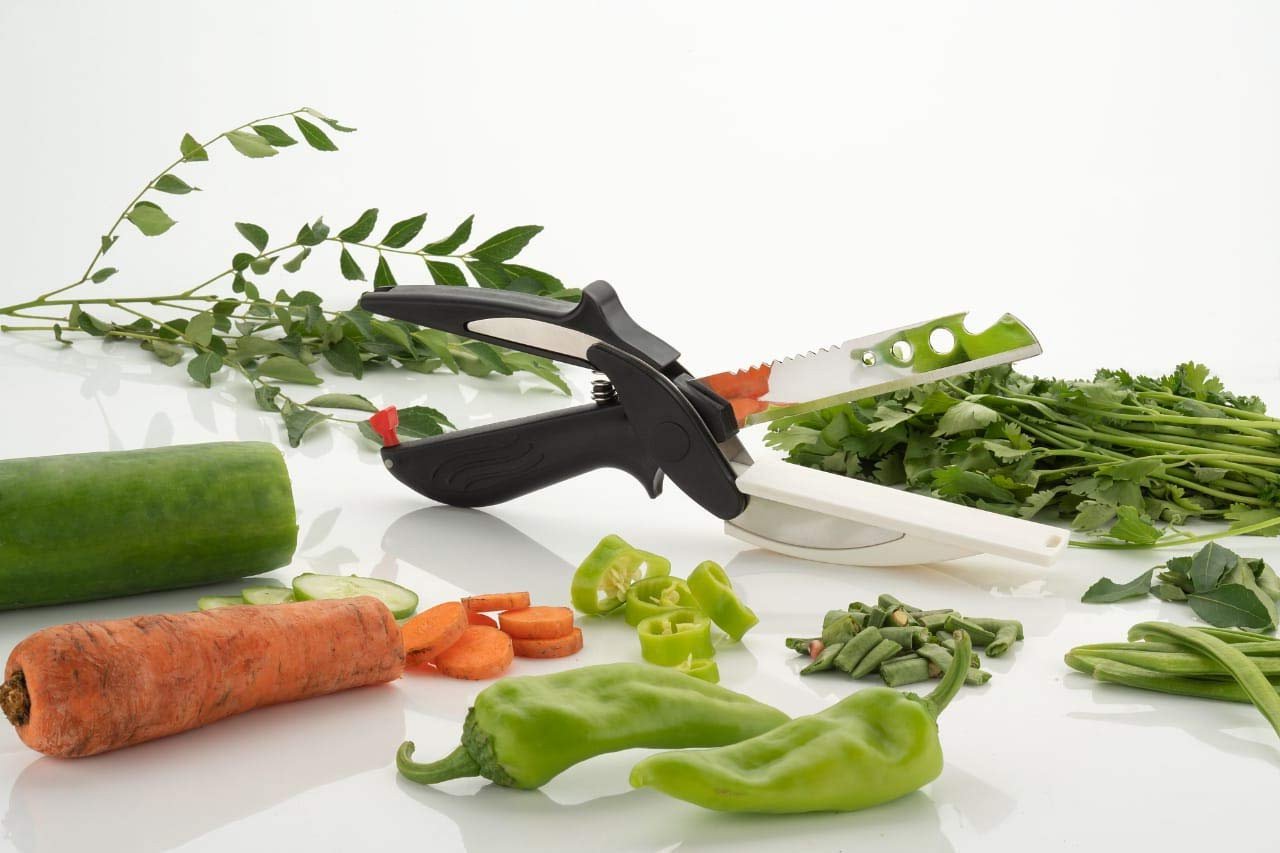 0073 Stainless Steel 4 in 1 Clever Cutter, Black - SkyShopy 0073 Stainless Steel 4 in 1 Clever Cutter, Black - SkyShopy